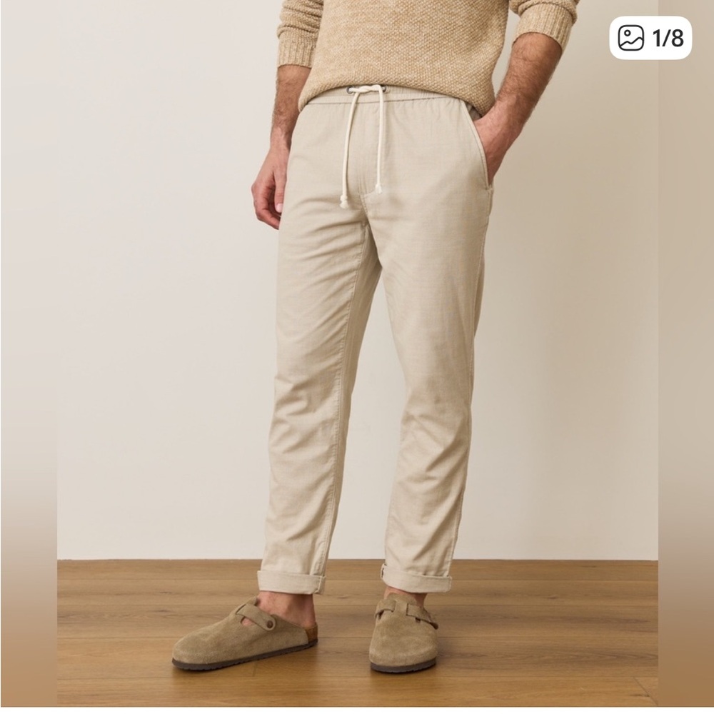 Marine Layer Beige Drawstring Pants - image 1